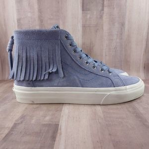 Vans Sneakers Womens 8 Sk8 Hi Moc Tasseled Suede Skate Shoes Blue Skateboard